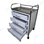 ترالی 4 کشو دستگیره دار رویه استیل درجه یک